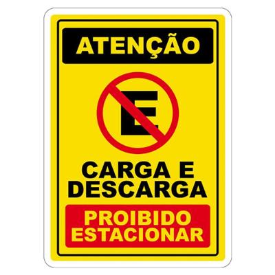 Adesivo Proibido Estacionar Carga E Descarga Cor Amarelo