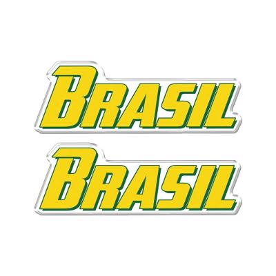 Adesivo Decorativo Em Relevo Escrito Brasil Cor Amarelo
