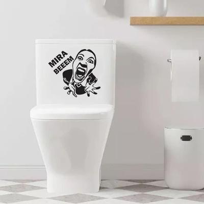 Adesivo Vinil Decorativo Tampa De Vaso Sanitário Mira Bem Cor Preto