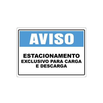 Adesivo Estacionamento Exclusivo Para Carga E Descarga Cor Azul
