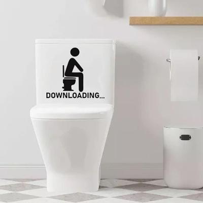 Adesivo Vinil Decorativo Tampa De Vaso Sanitário Downloading Cor Preto