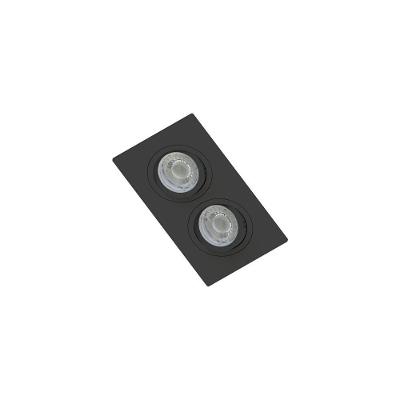 Spot De Embutir Plano Save Energy Para 2 Lâmpadas Mr16 Gu10 Bivolt Preto