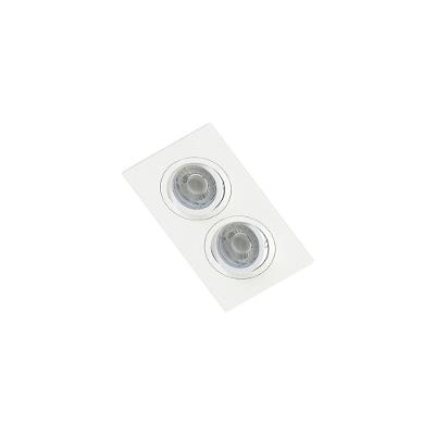 Spot De Embutir Plano Save Energy Para 2 Lâmpadas Mr16 Gu10 Bivolt Branco