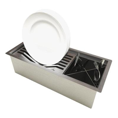 Escorredor Em Inox Resistente Para Pratos Aço Balcão