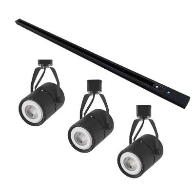 Kit Trilho Eletrificado 1m + 3 Spots Par20 - Nordecor Preto