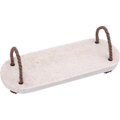 Bandeja Alça Fibra Marmore 1x14x24cm Branco
