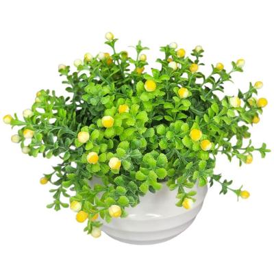 Arranjo De Folhagem Artificial Mini Flor (16cm) Amarelo