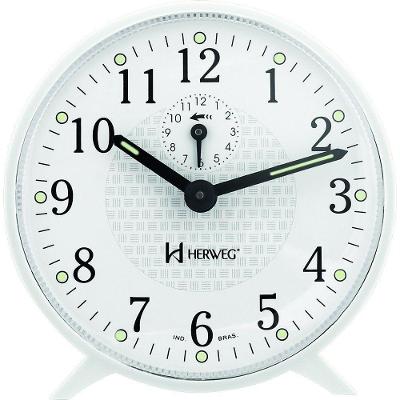 Relogio Despertador Herweg 2220 Mecânico A Cordas Branco