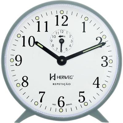 Relógio Despertador Antigo A Cordas Herweg 2320 Cinza