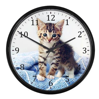 Relógio Parede Herweg Nacional 22 Cm Gatinho 660125 Preto - Preto