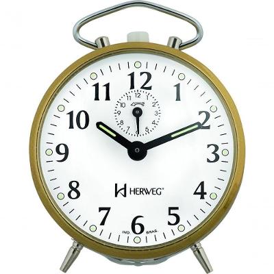 Relógio Despertador A Cordas Herweg 2210 Dourado