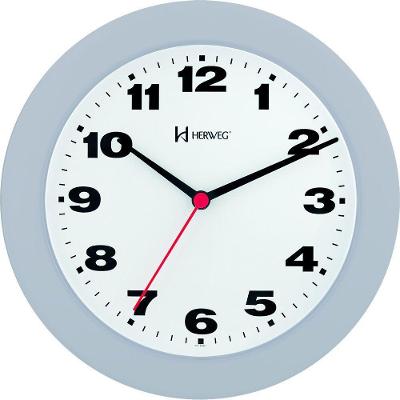 Relógio De Parede 21cm Plástico 6103 Herweg Cinza
