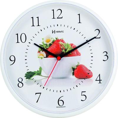 Relógio De Parede Herweg Cozinha Morangos 6693 Branco