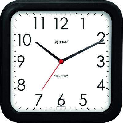 Relógio De Parede Herweg 660041 Preto Branco E Cinza Sweep Preto