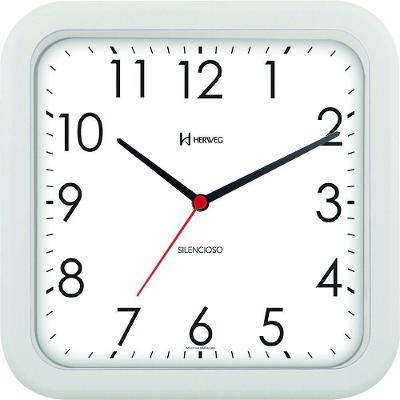 Relógio De Parede Herweg 660041 Preto Branco E Cinza Sweep Branco