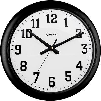 Relógio De Parede 40 Cm Quartz Herweg 660129 Preto - Preto