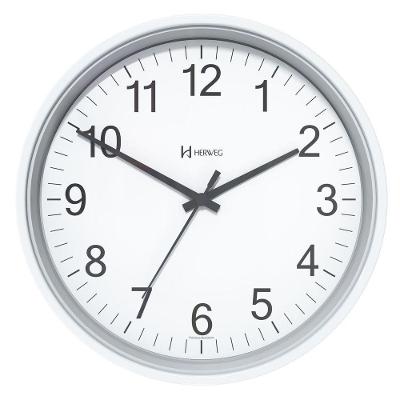 Relógio De Parede Preto 22 Cm Herweg Tictac 6101 Branco - Branco