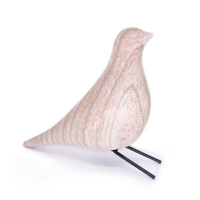Escultura Pássaro Pomba Decorativo Em Cerâmica Madeira 21 Cm F04 - D'rossi