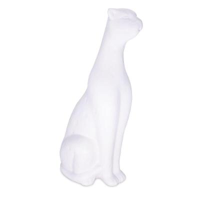 Escultura Decorativa Leopardo Em Cerâmica Branco 13,7 Cm F04 - D'rossi