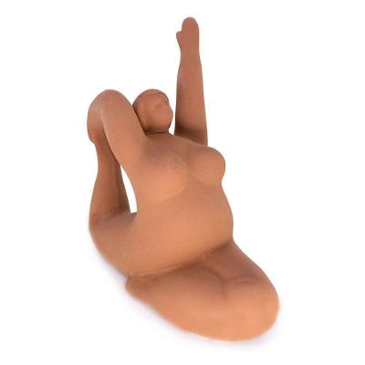 Escultura Yoga Terra Em Cerâmica Sala Estilo Nórdico 22,3 Cm F04 - D'rossi