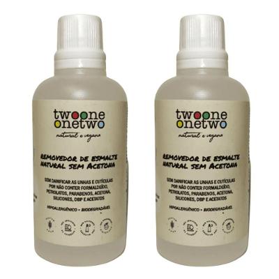 Kit 2 Removedores De Esmalte Sem Acetona - Natural Vegana - Twoone Onetwo - 100ml