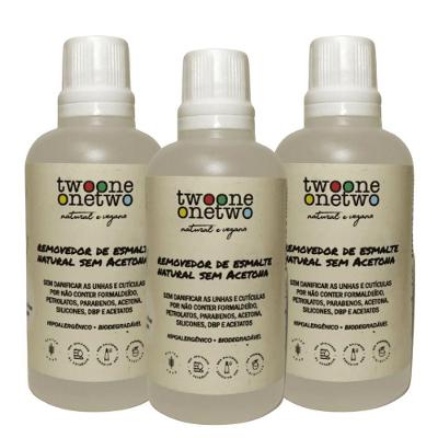 Kit 3 Removedores De Esmalte Sem Acetona - Natural Vegana - Twoone Onetwo - 100ml