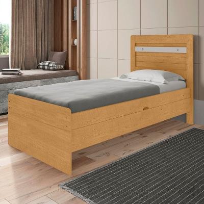 Cama De Solteiro Flex Com Colchão Com Baú Denise Naturalle Off White