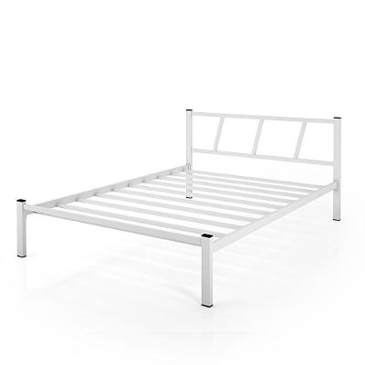 Cama Para Dormitório Casal Helena De Ferro Estilo Industrial Cor:branco