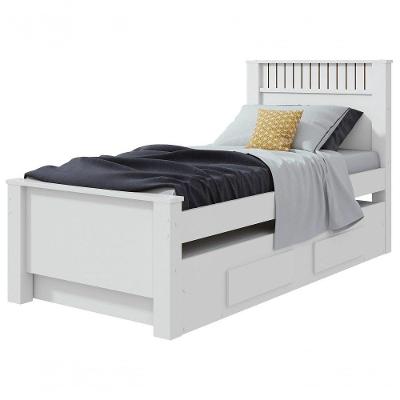 Cama Solteiro Bibox 2 Gavetas Athenas Branco.