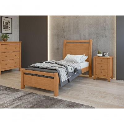 Cama Solteiro Reali Amendoa Clean.