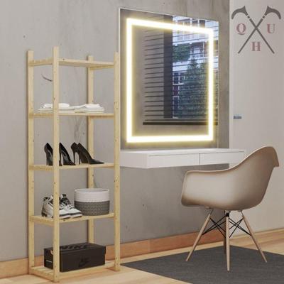 Organizadora 5 Prateleiras Madeira Pinus Sapatos Em Geral 