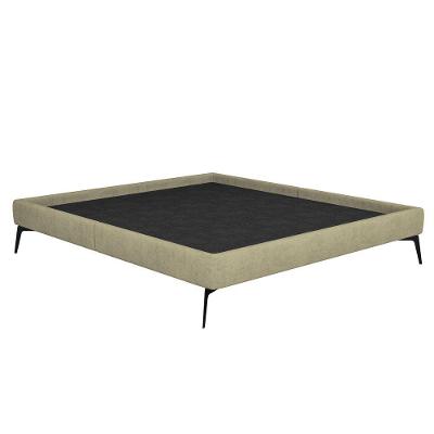 Cama Casal 145cm Pés Metálicos Elisa S05 Veludo Bege