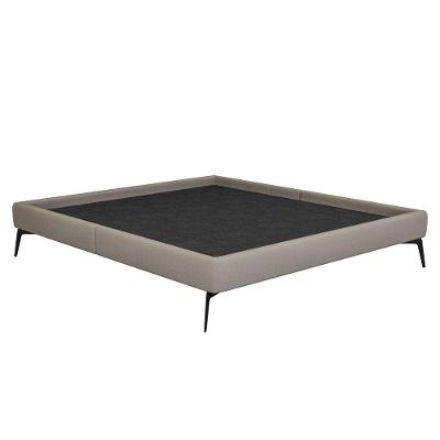 Cama Casal 145cm Pés Metálicos Elisa S05 Linho Bege