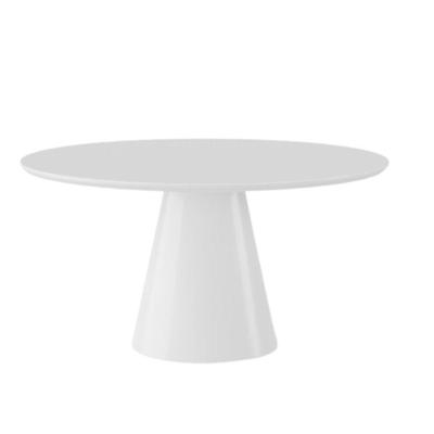 Mesa De Jantar Cone Redonda 110 Cm Laqueada Cores Branco