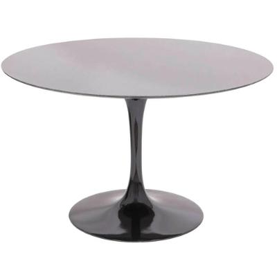 Mesa De Jantar Tulipa Saarinen Redonda 140 Cm Tampo Laqueado Cores Preto
