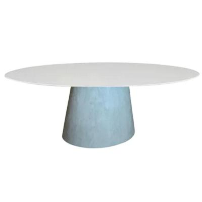 Mesa De Jantar Cone 180X100 Cm Cimento QueimadoBranco