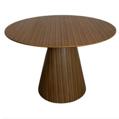 Mesa De Jantar Cone Redonda 150 Cm Base Madeira Pau Ferro