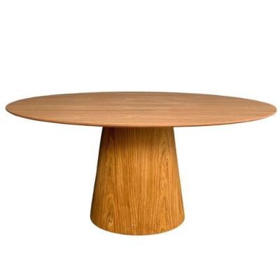 Mesa De Jantar Cone Oval 180x100 Cm Base Madeira Freijó Tampo Freijó