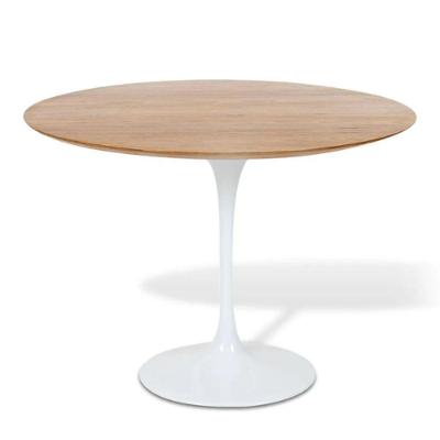 Mesa De Jantar Tulipa Saarinen Redonda 80 Cm Tampo Freijó Cores Branco