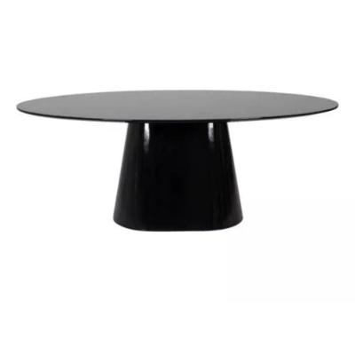 Mesa De Jantar Cone Oval 120x80 Cm Laqueada Cores Preto