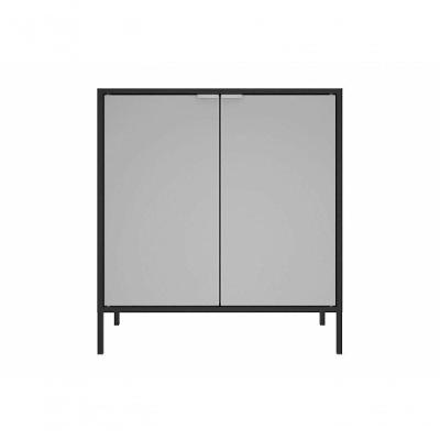 Balcão Alto Multiúso Itatiaia Smart - 2 Portas - Preto C/ Cinza Matte