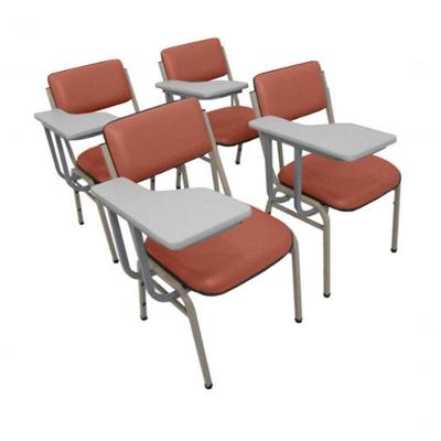Kit Com 4 Cadeiras Para Auditórios Linha Hotel Smart Vermelho