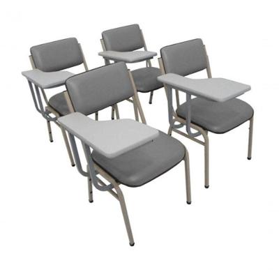 Kit Com 4 Cadeiras Para Auditórios Linha Hotel Smart Cinza.