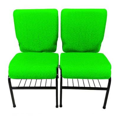 02 Cadeiras Para Igrejas C/ Porta Biblía E Porta Cálice Verde
