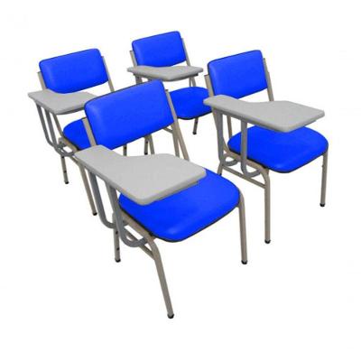 Kit Com 4 Cadeiras Para Auditórios Linha Hotel Smart Azul