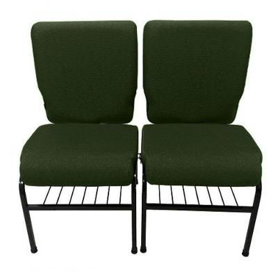 02 Cadeiras Para Igrejas C/ Porta Biblía E Porta Cálice Verde.