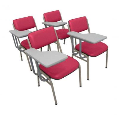 Kit Com 4 Cadeiras Para Auditórios Linha Hotel Smart Rosa