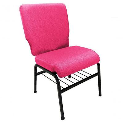 01 Cadeira Para Igrejas C/ Porta Biblía E Porta Cálice Rosa