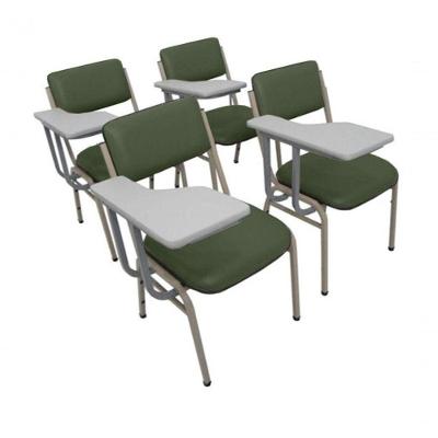 Kit Com 4 Cadeiras Para Auditórios Linha Hotel Smart Verde