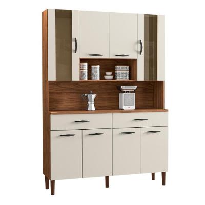 Kit De Cozinha Com 8 Portas Turim Nogueira Off White
